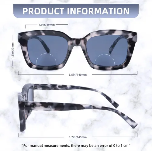 Vista 6 de HIYANJN Gafas de sol bifocales para mujeres y hombres, paquete de 3 lentes de sol de lectura, lentes de sol cuadrados con protección UV 400, bisagra