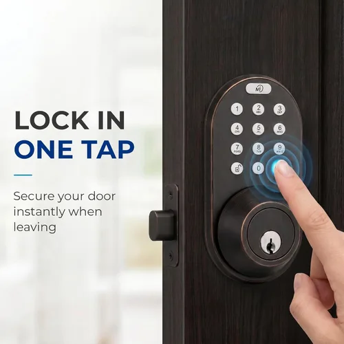 Vista 7 de Cerradura de Puerta con Teclado de Entrada sin Llave - Cerrojo Electrónico Digital Inteligente Mejorado con Código para Puertas Principales