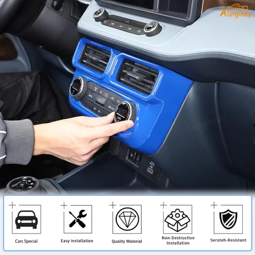 Vista 5 de Aunginsy Cubierta de salida de aire para consola central, compatible con Ford Maverick 2022-2024, control central de automóvil, panel de interruptor
