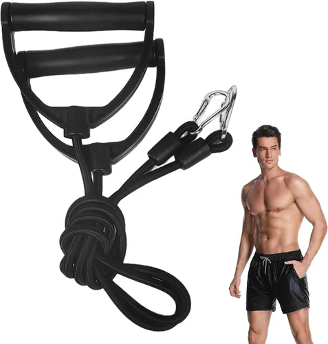 Vista 3 de 2 bandas de resistencia con clips, banda de resistencia fuerte con mango de ABS, bandas de ejercicio, accesorios de cable de repuesto para máquina