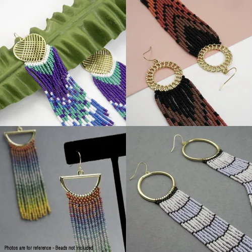 Vista 6 de John Bead Beadwork Findings - Colgante dorado (3 unidades)
