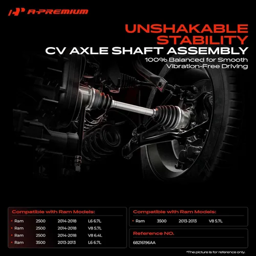 Vista 2 de A-Premium, conjunto de eje CV compatible con Ram 2500 2014-2018, 3500 2013, lado del pasajero derecho delantero