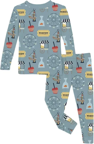 Vista 114 de KicKee Pants Conjunto de pijama de manga larga con estampado de piezas