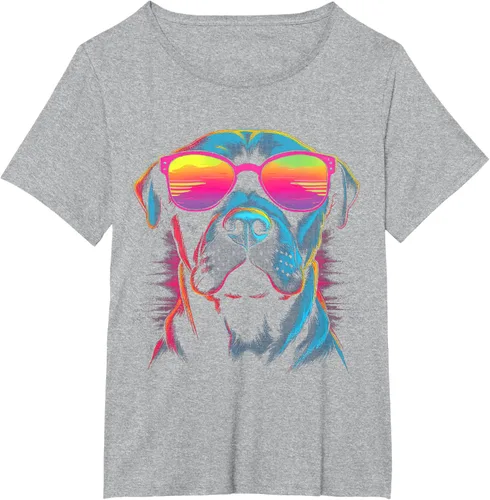 Vista 52 de Pit Bull Mom Dog Lover Colorido Artistic Pitbull Owner - Camiseta para mujer, Negro