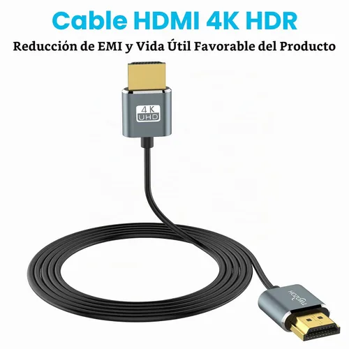 Vista 5 de Twozoh Cable HDMI a HDMI ultrafino de 1 pie, cable HDMI 2.0 hiperdelgado, cable HDMI extremadamente flexible compatible con 3D/4K @60Hz, 2160P, 1080P