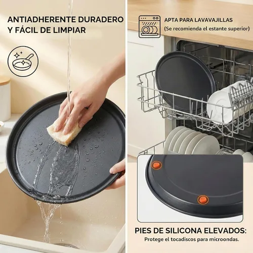 Vista 5 de MACONEE Bandeja universal para microondas de 10 pulgadas, bandeja para dorar, plato crujiente, para recalentar pizza congelada, pepitas de pollo