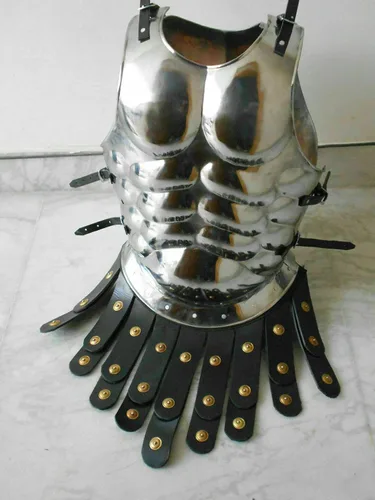 Vista 5 de Medieval Silver Finish Muscle Armor Jacket Reenactment Collectibles Réplica