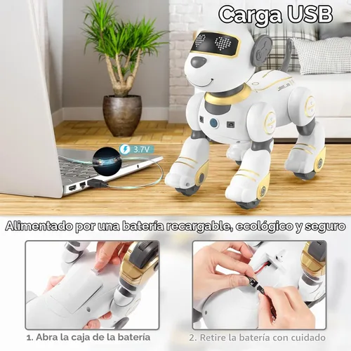Vista 5 de SONOMO Juguete de Perro Robot con Control Remoto para Niños, Cachorro Robótico Programable, Juguete de Perro Robot Inteligente Interactivo