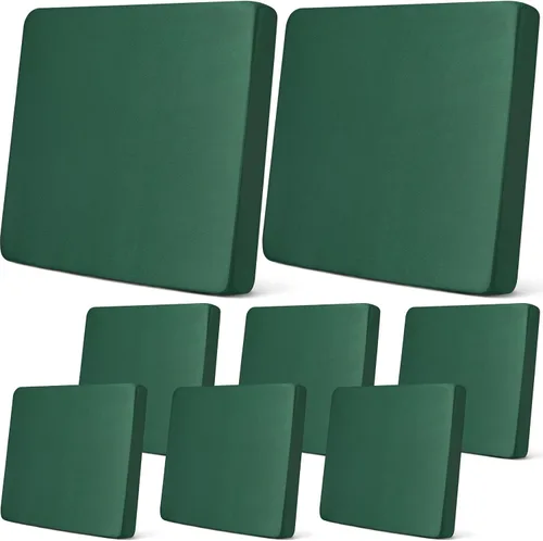 Vista 22 de Newwiee Funda de cojín, para cojín de asiento de sofá o sillón, 8 unidades, elástica, para sofá, muebles de patio y exteriores, de repuesto, suave
