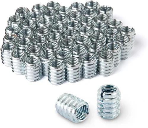 Vista 9 de POWERTEC Insertos de tuerca de 50 1/4'-20 Adecuado para madera dura y madera blanda, carpintería y muebles Longitud de 0.469 in (QTI1002)