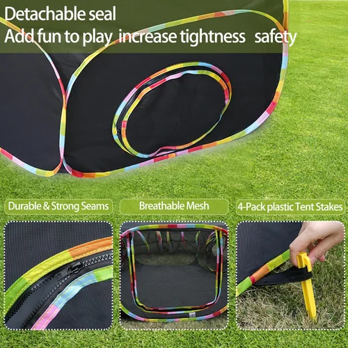 Vista 5 de CLKHOWL Recinto para gatos al aire libre, carpas portátiles para gatos para exteriores, sin jaula para exteriores, recinto para mascotas, túnel