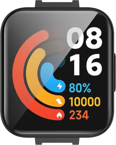 Vista 6 de Funda compatible con Xiaomi Redmi Watch 2 Lite, resistente a los arañazos, suave y duradero, funda protectora de poliuretano termoplástico Negro