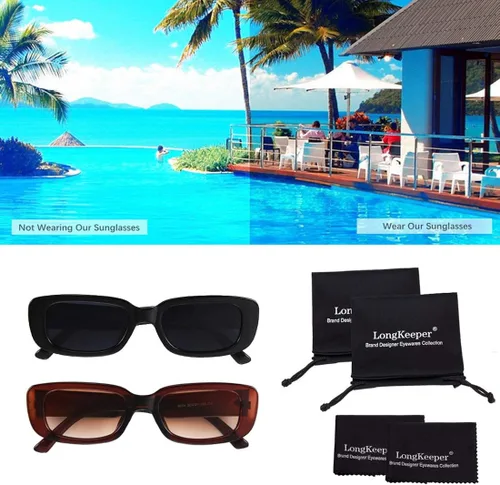 Vista 4 de Long Keeper - Gafas de sol rectangulares para mujer (protección UV 400)