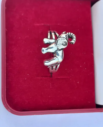 Vista 2 de Elephant Animal Ring New 925 Sterling Silver Plated Band Lucky Elephant Ring