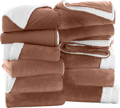 Vista 61 de IR Imperial Rooms Mantas Sherpa de color rosa bebé tamaño King para cama – Paquete al por mayor de 9 mantas Sherpa – Manta suave y esponjosa