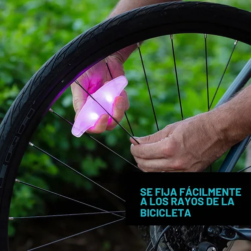 Vista 3 de Nite Ize SpokeLit - Luz de rueda de bicicleta para visibilidad y seguridad - Luces LED para ruedas de bicicleta - Luz de rueda de bicicleta