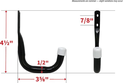 Vista 6 de Shepherd Hardware 8088E Ganchos de Almacenamiento de Garaje/Utilidad Surtidos de Acero Resistente, Paquete de 6, Negro