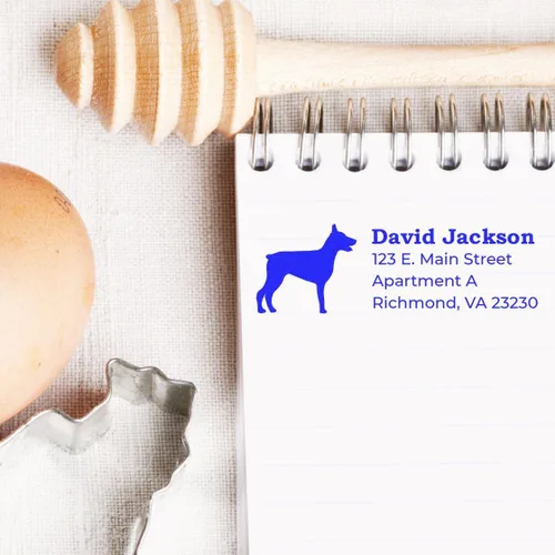 Vista 76 de Airedale Terrier Address Stamp, Custom Airedale Terrier Hand Stamp for Dog Lovers, Duo Rubber Return Address for Pet Owners