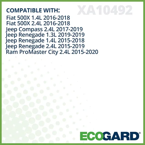 Vista 3 de ECOGARD XA10492 Filtro de Aire de Motor Premium Compatible con Jeep Compass 2017-2024, Renegade 2015-2021, Ram ProMaster City 2015-2022, Fiat 500X