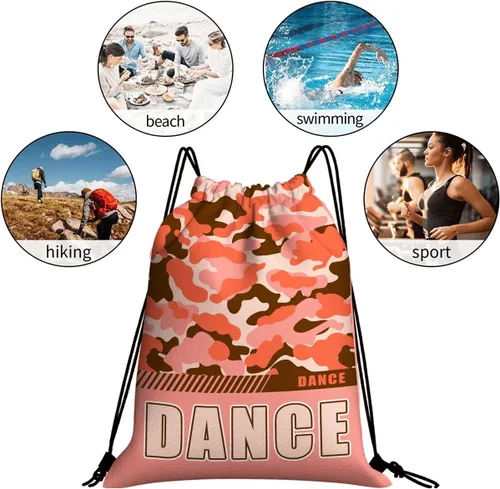 Vista 74 de Mochila con cordón impermeable para gimnasio, bolsas con cordón, bolsa de cuerda deportiva, mochila de camuflaje, Bolsas con cordón Cheer - Bolsas