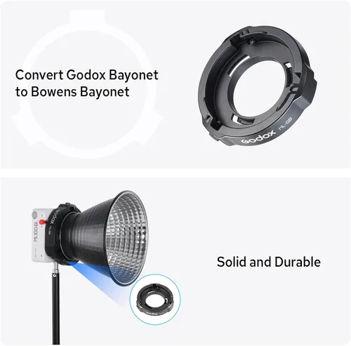 Vista 3 de GODOX Adaptador de montaje Bowens ML-GB AD300 Pro AD400 Pro Flash ML60IIBi ML80Bi ML100Bi ML100R ML150Bi ML30Bi ML60Bi Mount LED Video Lights