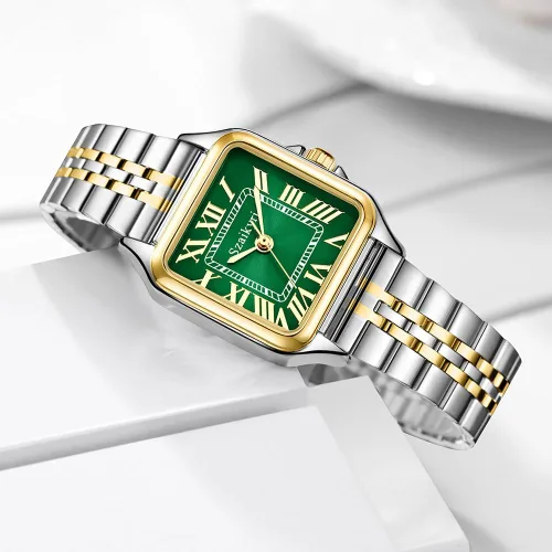 Vista 7 de Classic Relojes cuadrados de mujer con números romanos, de vestir, informal