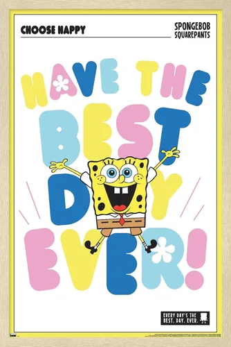 Vista 7 de Trends International Nickelodeon Bob Esponja - Póster de pared con texto en inglés «Choose Happy Wall», 22.4 pulgadas de largo x 14.7 pulgadas