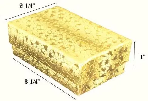 Vista 2 de 888 Cajas de joyería con relleno de algodón dorado