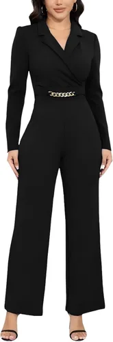 Vista 74 de DeftSharp Overol largo y elegante para mujer, sexy, para cóctel, fiesta, club, casual, para trabajo
