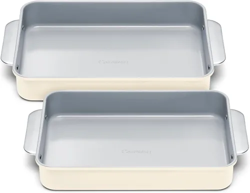 Vista 14 de Caraway Molde rectangular pequeño antiadherente de 9" x 6.5", no tóxico, sin PTFE ni PFOA, núcleo de acero aluminizado, bandeja para hornear