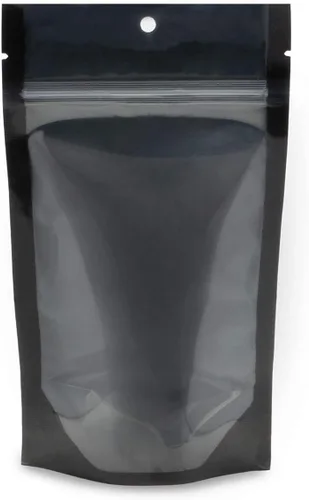 Vista 7 de Bolsa de pie transparente/negra de 5 x 8.5 x 3 pulgadas, paquete de 100
