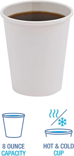 Vista 5 de BOARDWALK FOODSERVICE, BWKWHT8HCUP, TAZA CALIENTE 8OZ WH CT/1000