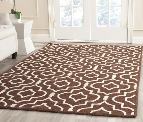 Vista 8 de SAFAVIEH Cambridge Collection - Alfombra decorativa de 2 x 3 pies, color beige y marfil, lana marroquí hecha a mano, ideal para zonas de alto