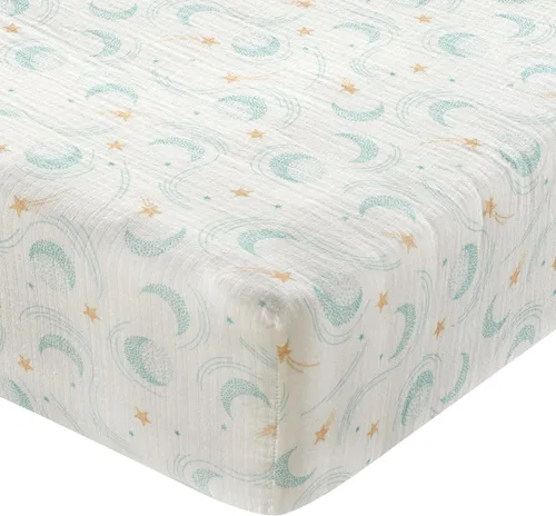 Vista 10 de Lambs & Ivy Signature Bunny Hop - Sábana bajera ajustable para cuna de algodón orgánico