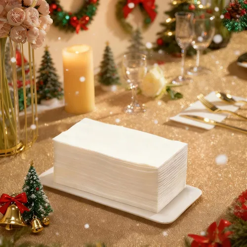 Vista 7 de Paquete de 100 toallas de mano desechables para baño, toallas de papel suaves y absorbentes, desechables, decorativas, para cocina, fiestas, bodas