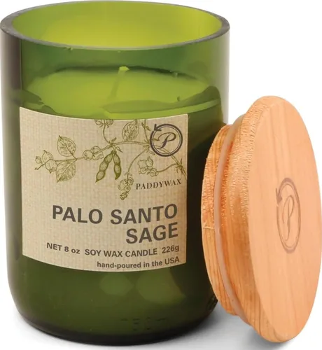 Vista 11 de Paddywax Eco Green Collection - Vela de mezcla de cera de soja en tarro de vidrio, aroma a limón Meyer, recipiente verde con tapa de madera, 8 onzas