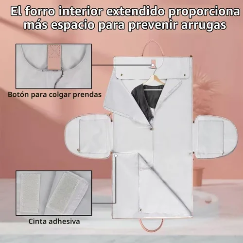 Vista 5 de Bolsa de ropa de equipaje de mano, bolsas grandes de cuero PU para ropa de viaje con bolsa para zapatos, Grande, Bolso B-Rayas Blancas Negras