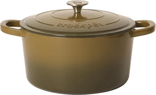Vista 28 de Crock-Pot Horno Holandés Artesanal Redondo de Hierro Fundido Esmaltado, 3 Cuartos, Aqua