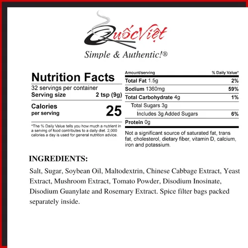 Vista 2 de Quoc Viet Foods Base de sopa vegetariana "Pho" 10oz Cuna Pho Chay