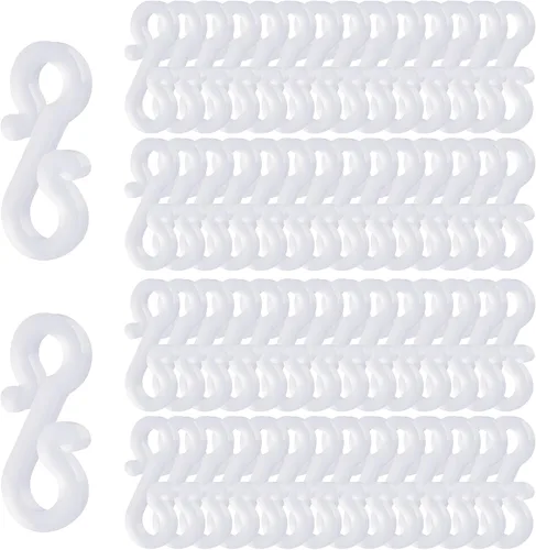 Vista 13 de Paquete de 100 clips para luces navideñas, clips para luces de Navidad para exteriores, gancho para canalones para decoración navideña de interiores