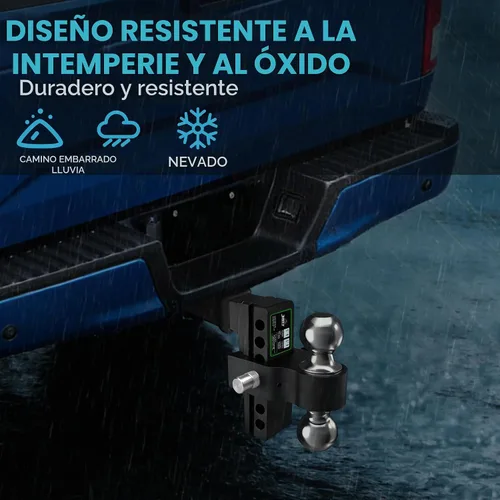 Vista 4 de Just-V Enganche de remolque ajustable para receptor de 2 pulgadas, 21500 libras GTW, enganche de remolque resistente con bolas dobles de 6 pulgadas