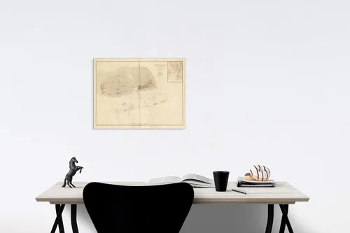 Vista 2 de Mapa histórico - Plano Del Puerto De Cayo Hueso y sus Inmediaciones en el Arrecife de la Fl, 1863 - Arte de pared vintage de 24 x 16 pulgadas