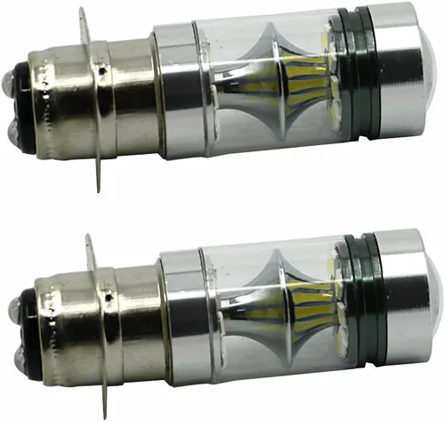 Vista 4 de motoparty Para Kawasaki Bayou 220 300 KFX 400 KLX 250R 300 Lakota Prairie 360 400 100W Blanco de Alta Potencia H6 (2 piezas)