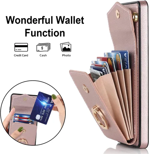 Vista 3 de Asuwish Funda de teléfono para Samsung Galaxy S20 FE 5G de 6.5 pulgadas con protector de pantalla de vidrio templado y anillo RFID tarjetero celular