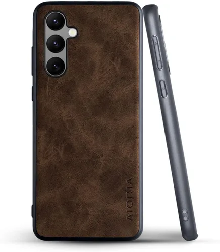 Vista 6 de AIORIA Funda para Samsung Galaxy S23 FE, funda de cuero premium diseño retro Funda protectora completa para Samsung Galaxy S23 FE 5G (marrón)
