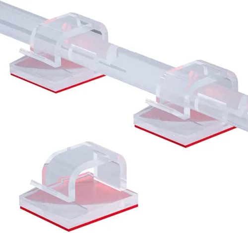 Vista 8 de 50 clips para cables, organizador adhesivo de cables, organizador de cables fuerte y duradero para auto, oficina y hogar (negro)