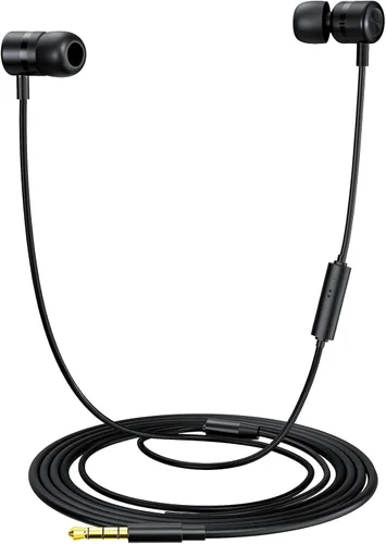 Vista 8 de MORMOQUE EP-06 Auriculares con cable intrauditivos, auriculares con micrófono incorporado y aislamiento de ruido, conector de 3.5mm, cable de 4.9