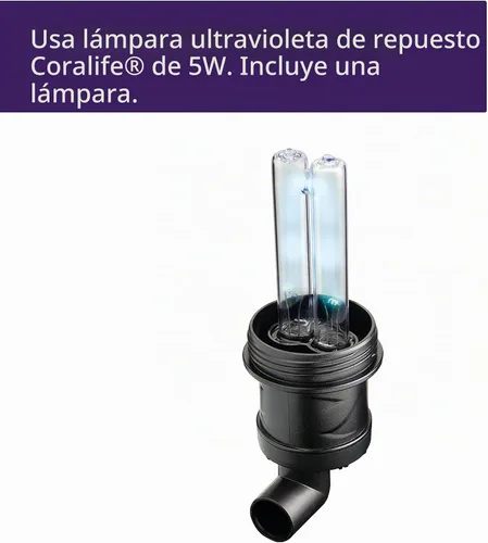 Vista 4 de Coralife Esterilizador ultravioleta Biocube Mini, lámpara UV de 5 vatios