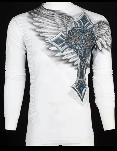 Vista 6 de Xtreme Couture by Affliction - Camiseta de manga larga para hombre Last Blow