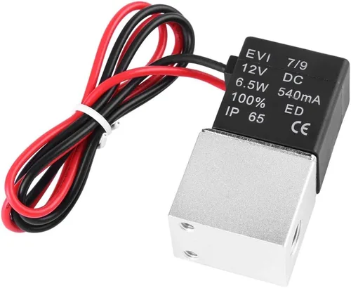 Vista 2 de Beduan Válvula de aire solenoide eléctrica de 2 vías, cerrada normalmente, de 1/4 pulgadas, DC 12V